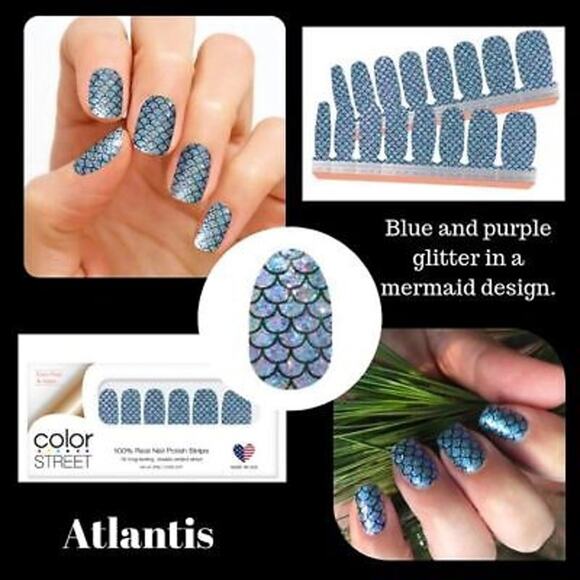 NWT Color Street Retired "Atlantis" Glitter Nail Strips - Picture 5 of 5
